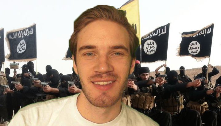 This obviously doctored image was shared on Twitter ahead of PewDiePie's suspension
