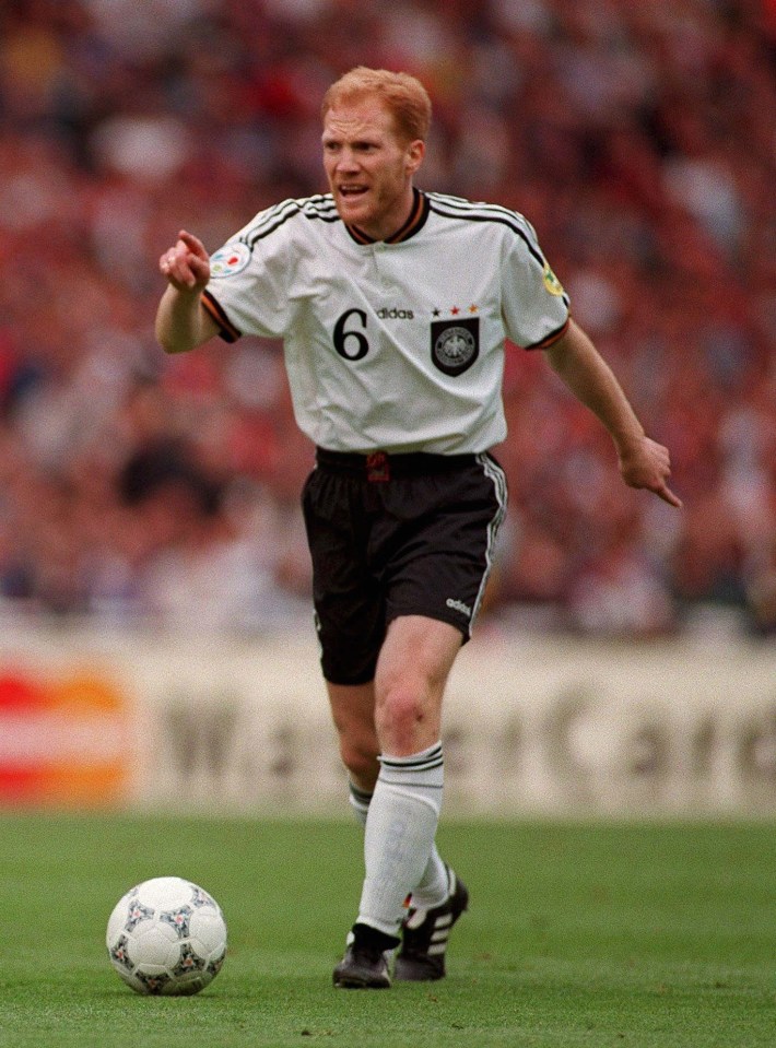 UNITED KINGDOM - JUNE 30: FUSSBALL: EURO 1996 FINALE CZE - GER 1:2 am 30.06.96, Matthias SAMMER/GER (Photo by Mark Sandten/Bongarts/Getty Images)