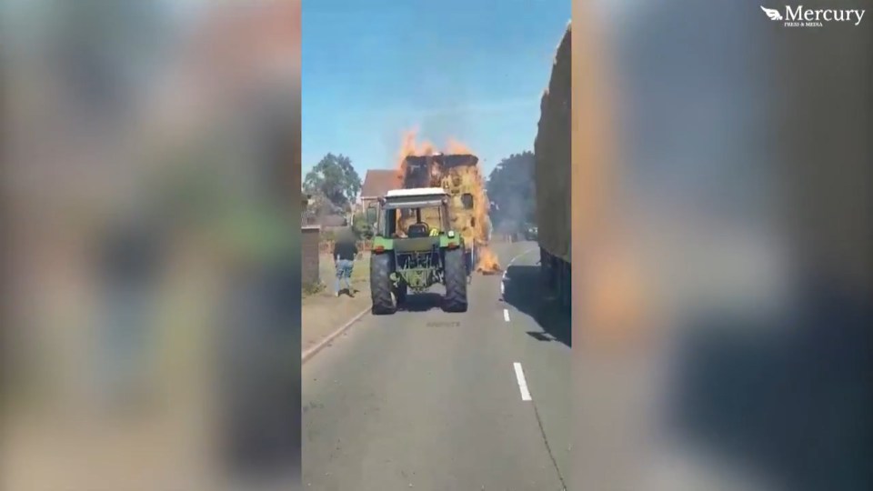 The flames quickly spread until they engulf the whole of the vehicle's payload 