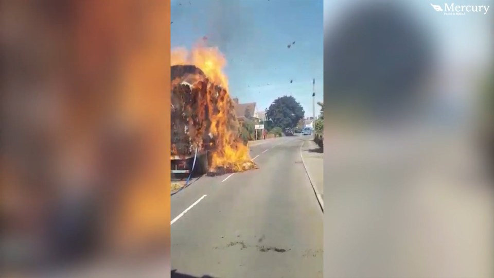 The shocking footage was captured by motorist John Coleman, who was driving along behind