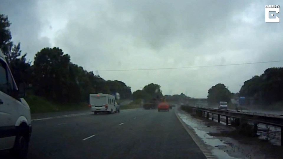Lorry spinning out on motorway