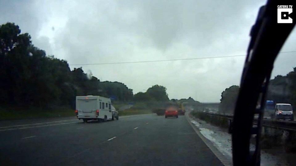 Lorry spinning out on motorway