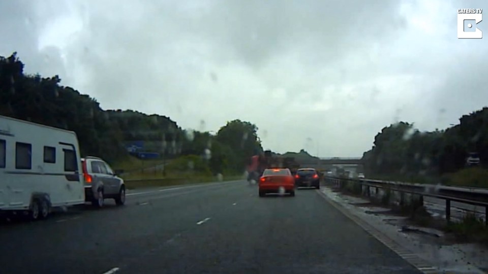 Lorry spinning out on motorway