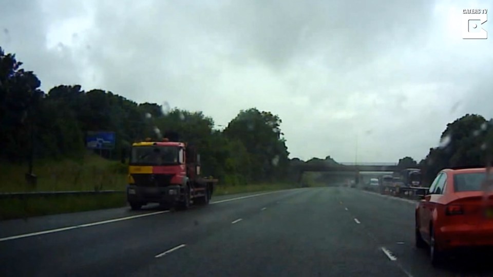 Lorry spinning out on motorway
