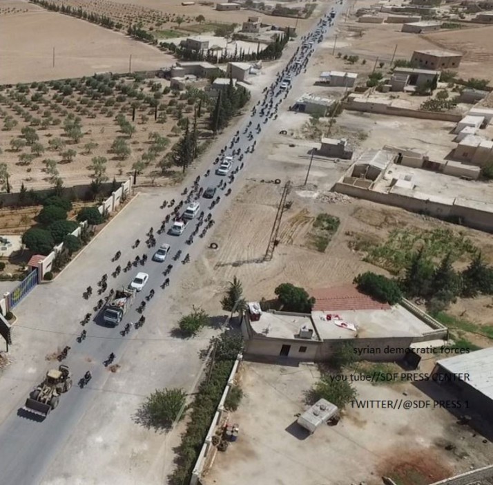 Daesh pictures showing them using civilians as human shields to flee