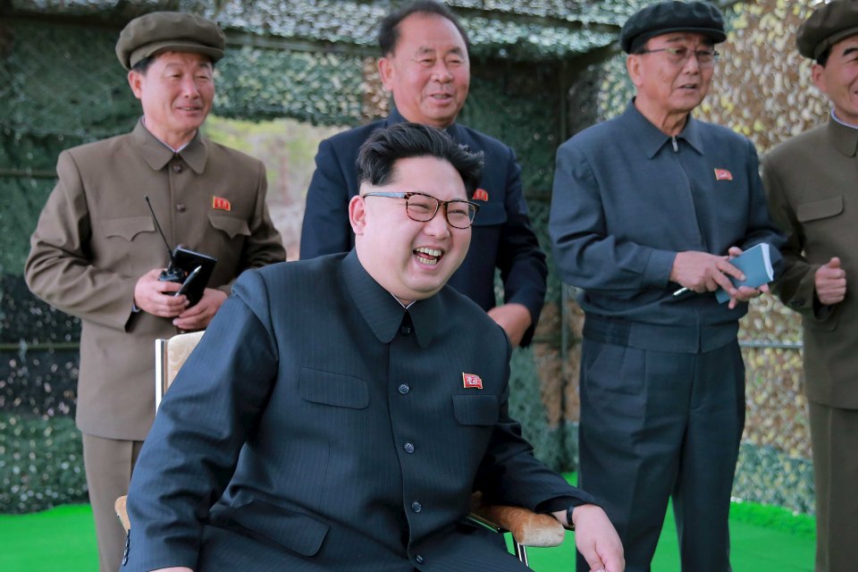 North Korean leader Kim Jong Un guides on the spot the underwater test-fire of strategic submarine ballistic missile in this undated photo released by North Korea's Korean Central News Agency (KCNA) in Pyongyang on April 24, 2016. KCNA/via REUTERS. ATTENTION EDITORS - THIS IMAGE WAS PROVIDED BY A THIRD PARTY. EDITORIAL USE ONLY. REUTERS IS UNABLE TO INDEPENDENTLY VERIFY THIS IMAGE. SOUTH KOREA OUT. TPX IMAGES OF THE DAY