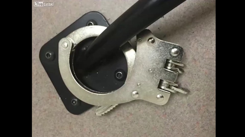 Las Vegas Police Chief Alexander Perez described how he used his body weight to snap the hinges