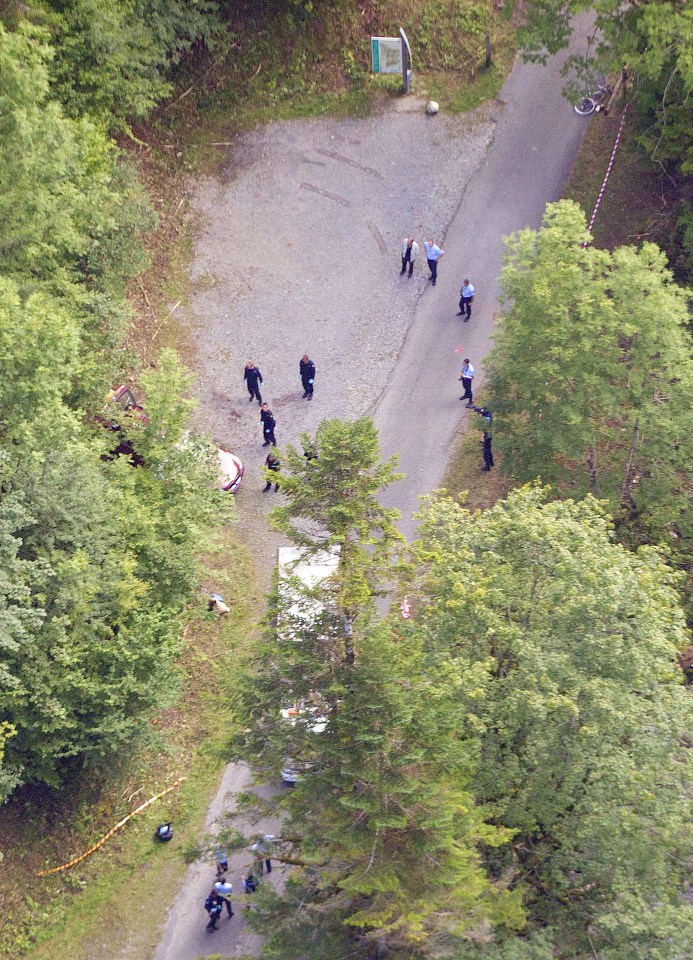 The murder scene photographed from above 