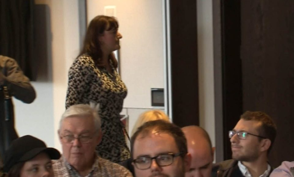 Walkout . . . Smeeth leaving launch of Labours report on anti-Semitism