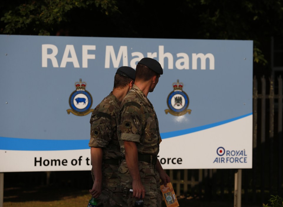 The married airman bravely fought back as attackers tried dragging him to their car at RAF Marham
