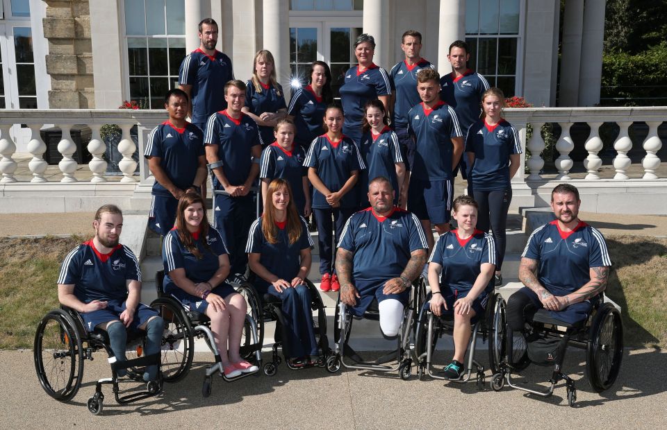 Athletes and coaches who have been chosen for the British Paralympic Association's Paralympic Inspiration Programme for the Rio 2016 Paralympic games, pose for a photograph in the grounds of Tedworth House in Wiltshire. PRESS ASSOCIATION Photo. Picture date: Friday August 12, 2016. There will be around 20 athletes (half of these military) travelling out to Rio to experience the Paralympic Games. The programme is run by the British Paralympic Association, 