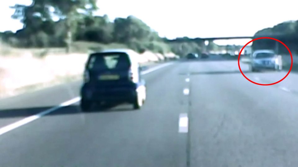 As he continues, gets closer to oncoming traffic