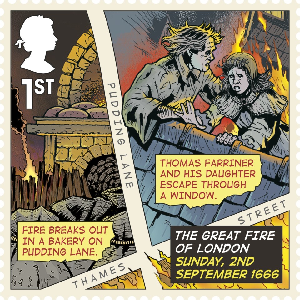 he Great Fire of London stamps
