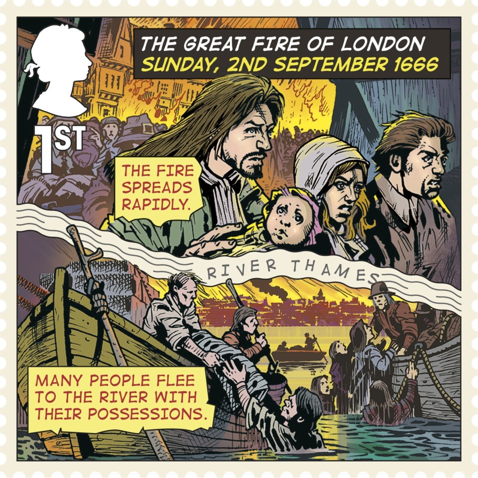 The Great Fire of London stamps
