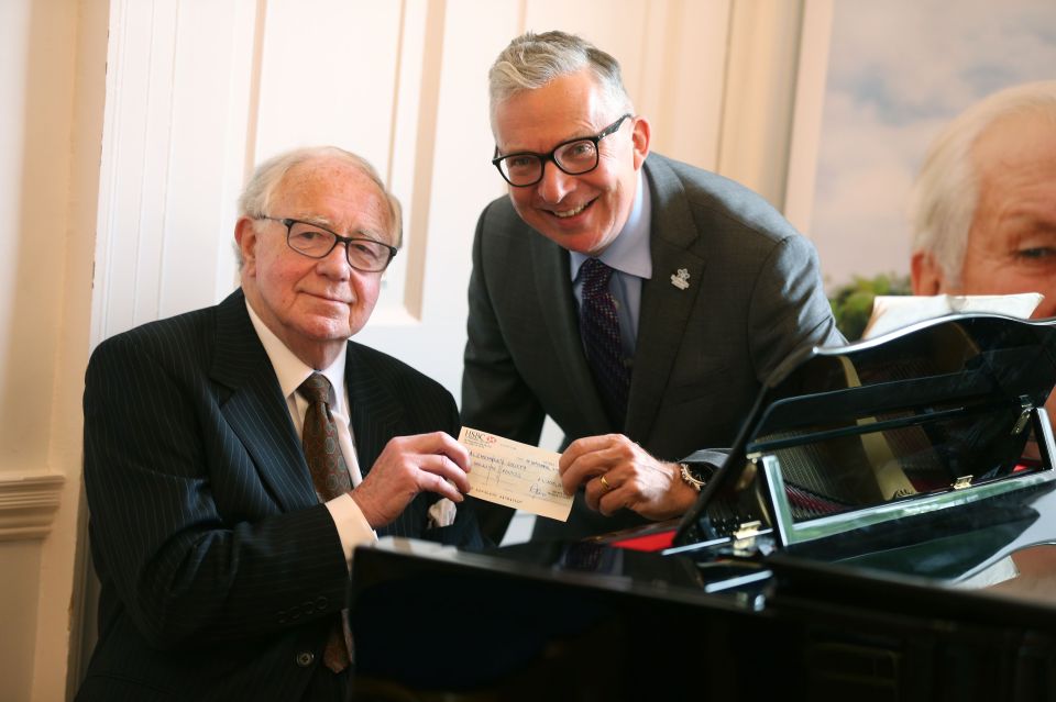 Jeremy Hughes, pictured with Malcolm Joyce who donated £1m to the Alzheimers Society in memory of his wife