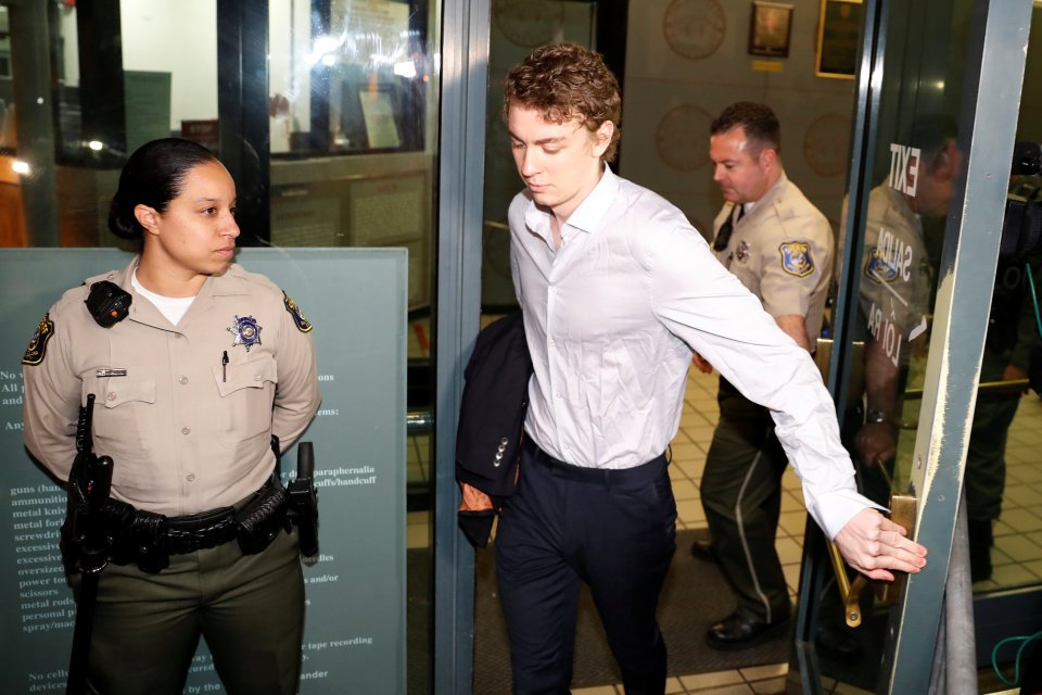 Brock Turner, the former Stanford swimmer convicted of sexually assaulting an unconscious woman, leaves the Santa Clara County Jail in San Jose, California, U.S. today