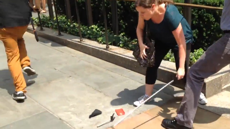 Tourists were left to stare at the ground at their broken phones