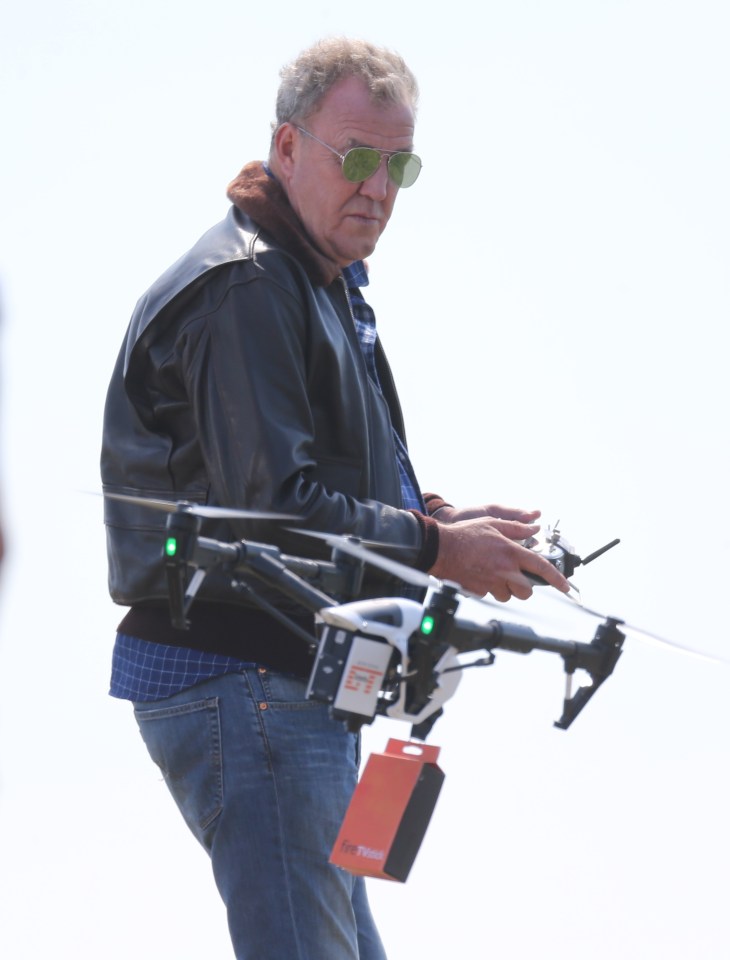 Jeremy Clarkson has been pictured flying a drone 