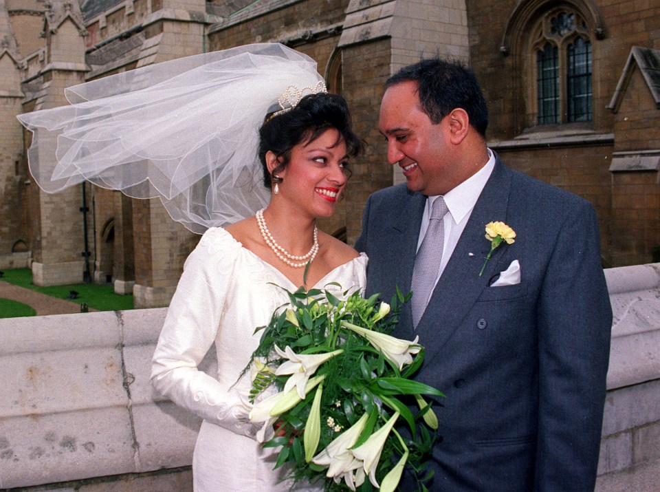 MP Keith Vaz pictured with his wife Maria on their wedding day in 1993