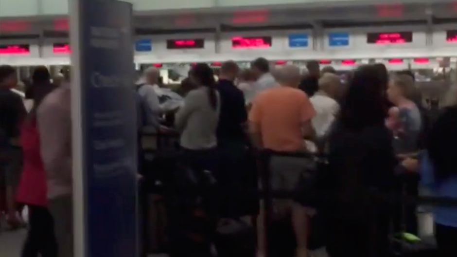 BA passengers at San Francisco were stuck in massive queues at check-in