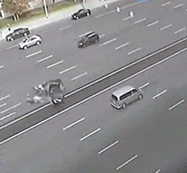 Moment cars collide on 