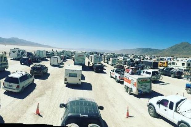 Festival-goers were stuck in bumper to bumper traffic for nine hours as cops hunted the missing teen