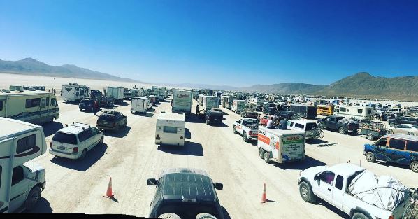 Festival-goers were stuck in bumper to bumper traffic for nine hours as cops hunted the missing teen