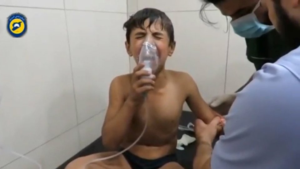 Eighty people were injured including children in the suspected chemical blast