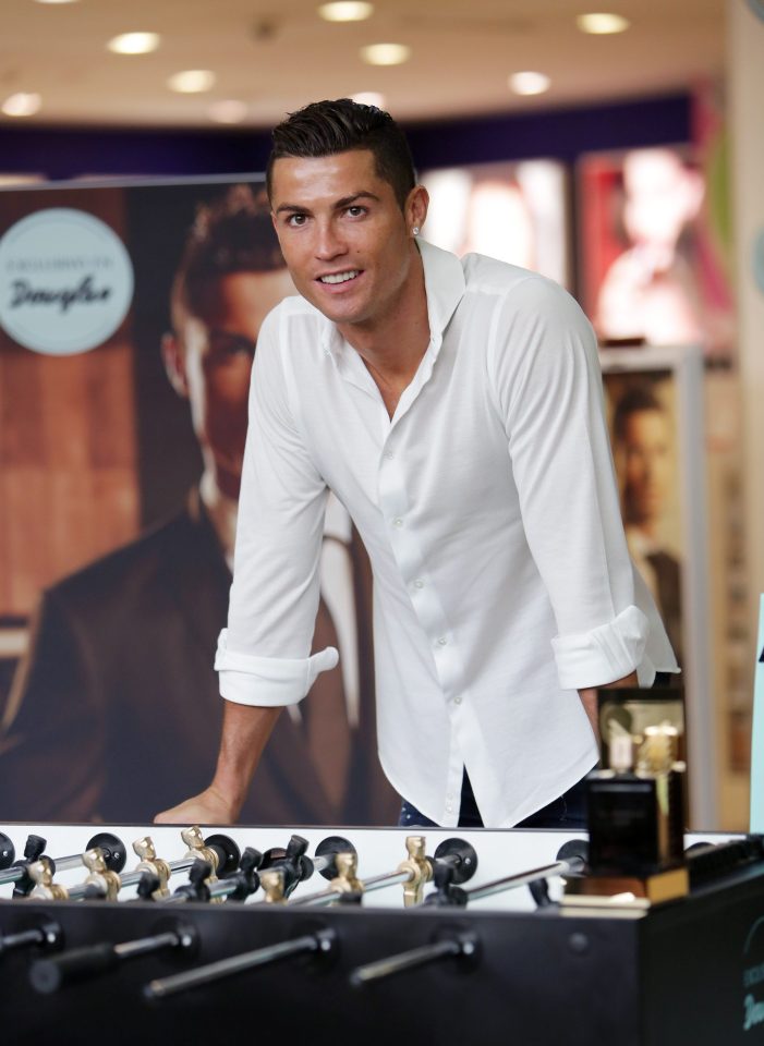 Cristiano Ronaldo Plays Table Football In Madrid