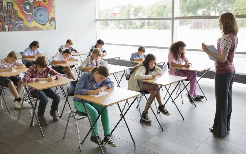 Students taking a test