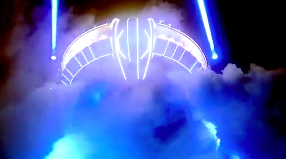 The elaborate prank also featured a massive UFO landing in front of them
