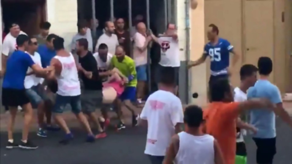 Onlookers rushed to help the man, who appeared to have passed out