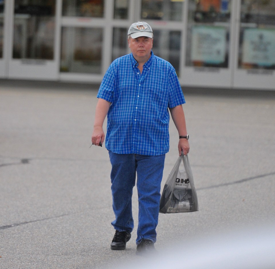 Back in the open . . . John Hinckley Jr snapped doing his shopping 35 years after shooting