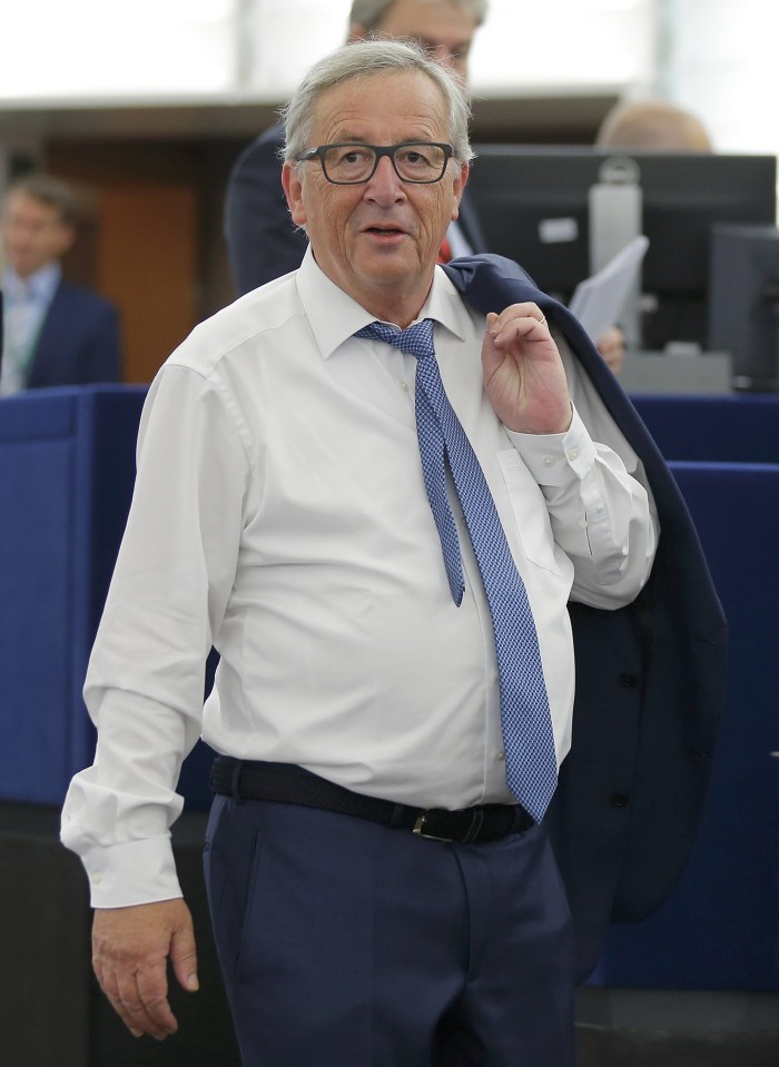 European Commission President Juncker arrives to address the European Parliament during a debate on The State of the European Union in Strasbourg