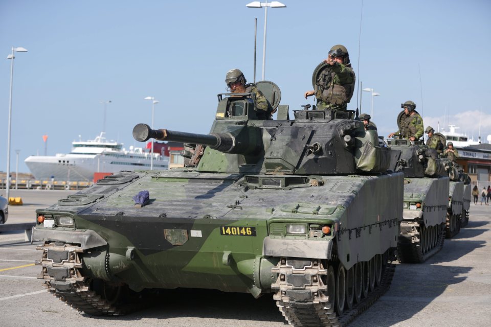 A Swedish Army tank on the island