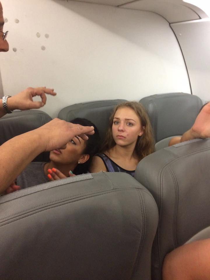 The girls abused Amber's friend who was already a nervous flyer