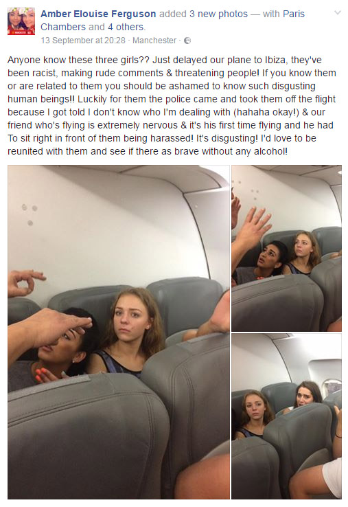 Furious Amber Louise Ferguson uploaded a Facebook post slamming the group's 'disgusting' behaviour