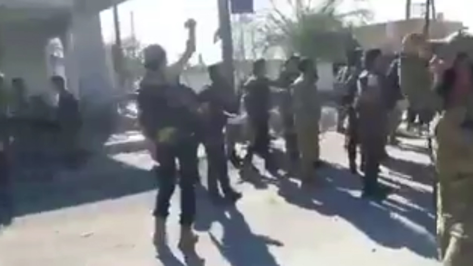One of the rebels later took on a soldier in fistfight