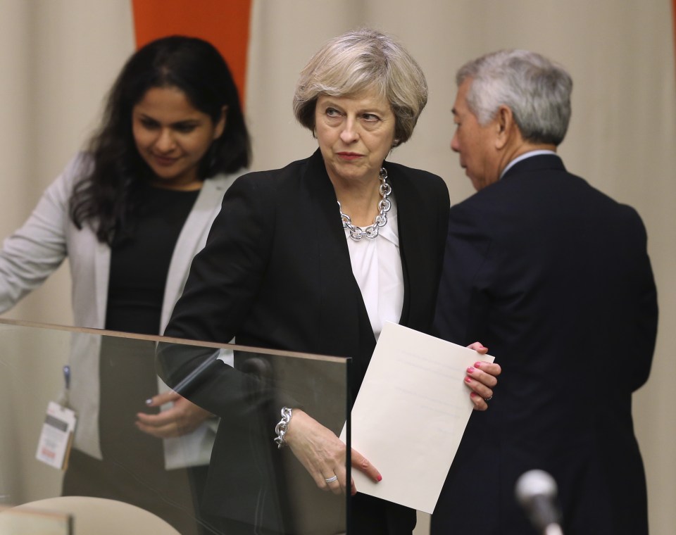 Mrs May faced her audience with steely determination after a weekend of threats 