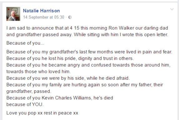 'He was a wonderful man' . . . . emotional letter to thug