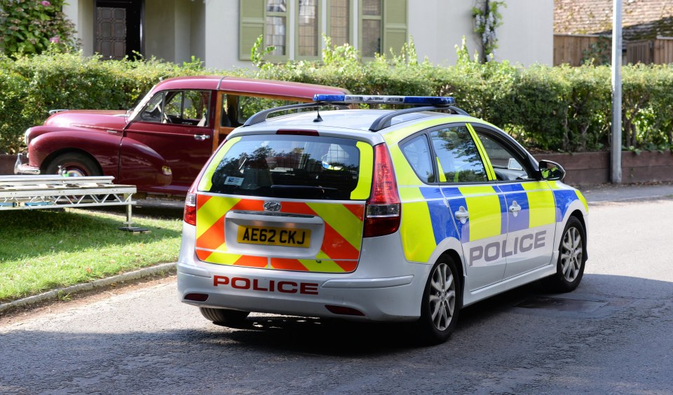 The man was later escorted away in a police car