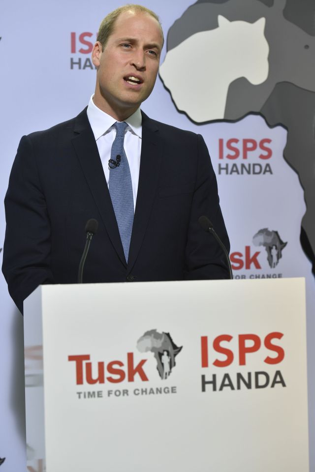 Tusk speech . . . Prince William wants to save animal from extinction