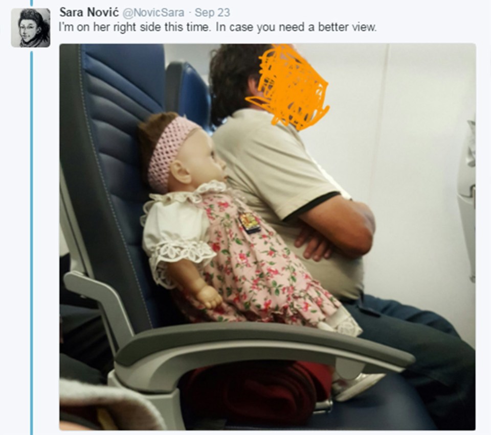 Sarah Novic posted photos of the bizarre doll to her Twitter account