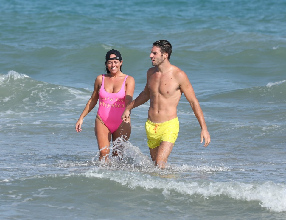 Karen donned her Spanish squeeze's headgear for part of their frolicking dispaly