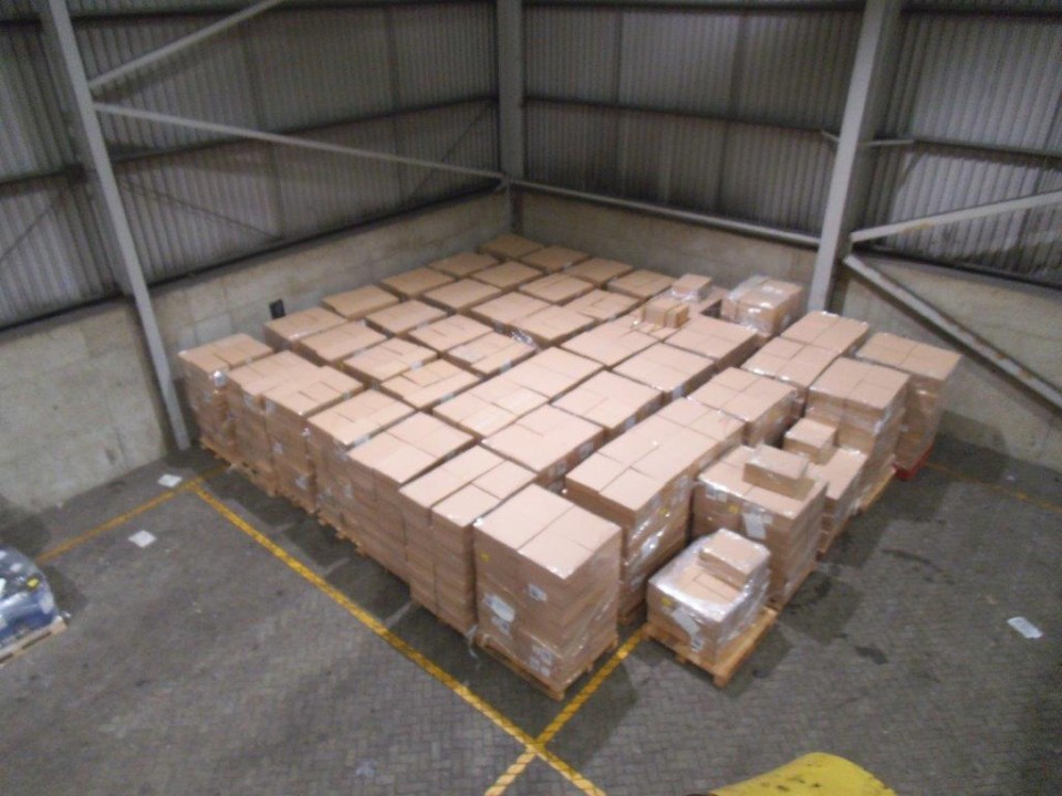 Haul was so huge it took officers four DAYS to unload it on to dozens of pallets