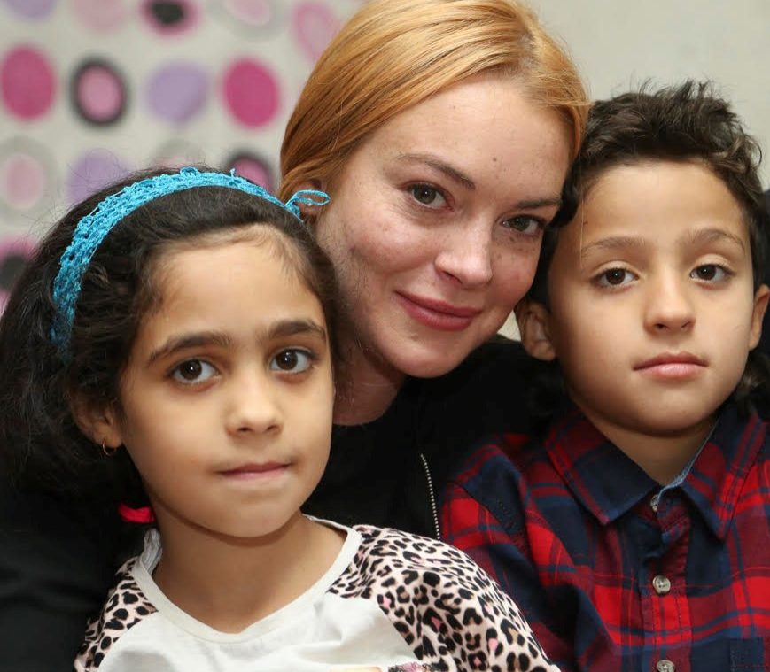 Lindsay Lohan visits Syrians