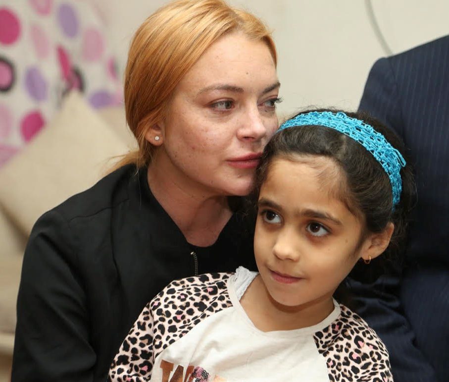 Hollywood actress Lindsay Lohan visits Syrians in Turkey