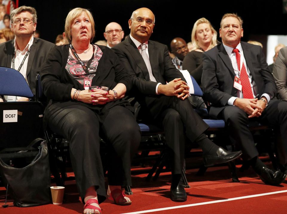 He listened as Shadow Secretary of State for Education Angela Rayner addressed conference this afternoon