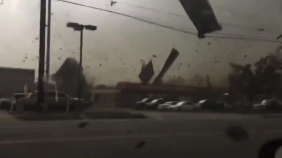 Huge panels of the building were sent billowing through the air