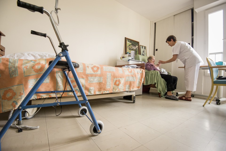 Resident with carer